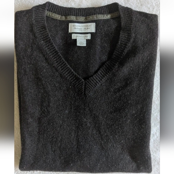 Banana Republic Mens L Brown Luxury Cashmere Blend Pullover V-Neck Sweater Vest. - Picture 9 of 13